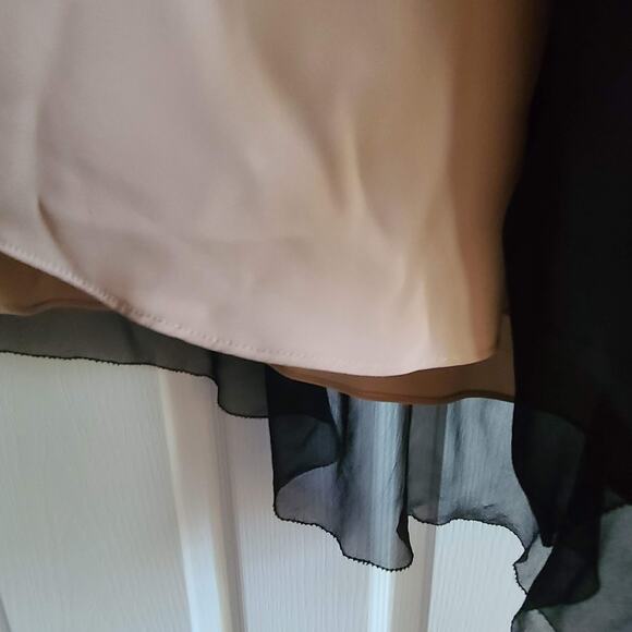 ADRIANNA PAPELL 100% Silk Beaded Midi Dress Asymmetric Hem Retro Style Women's 6 - Picture 9 of 13